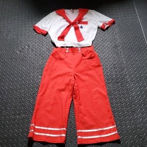 Vintage Sailor Inspired 2 Piece pantsuit